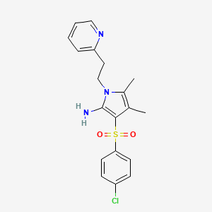 3-[(4-chlorophenyl)sulfonyl]-4,5-dimethyl-1-[2-(pyridin-2-yl)ethyl]-1H-pyrrol-2-amine