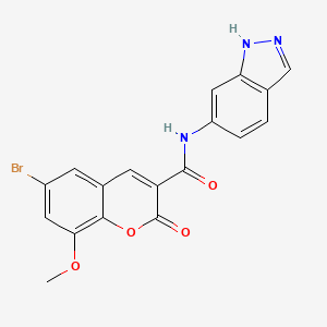 molecular formula C18H12BrN3O4 B11049529 6-bromo-N-(1H-indazol-6-yl)-8-methoxy-2-oxo-2H-chromene-3-carboxamide 