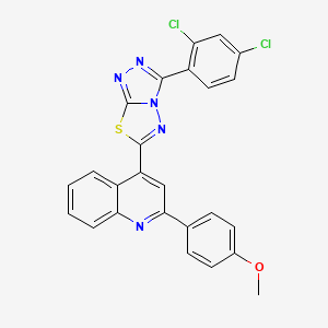 4-[3-(2,4-Dichlorophenyl)[1,2,4]triazolo[3,4-b][1,3,4]thiadiazol-6-yl]-2-(4-methoxyphenyl)quinoline