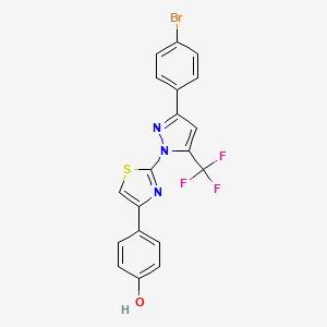 4-{2-[3-(4-bromophenyl)-5-(trifluoromethyl)-1H-pyrazol-1-yl]-1,3-thiazol-4-yl}phenol