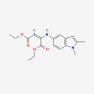 molecular formula C18H22N2O4 B11049570 diethyl (2E)-2-[(1,2-dimethyl-1H-indol-5-yl)amino]but-2-enedioate 