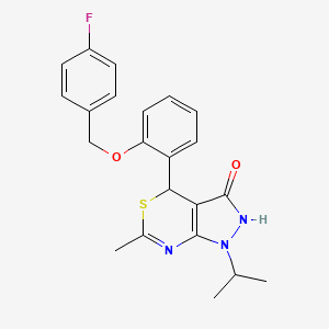 4-{2-[(4-fluorobenzyl)oxy]phenyl}-6-methyl-1-(propan-2-yl)-1,4-dihydropyrazolo[3,4-d][1,3]thiazin-3(2H)-one