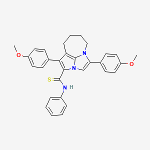 molecular formula C31H29N3O2S B11049606 1,4-Bis(4-methoxyphenyl)-N~2~-phenyl-5,6,7,8-tetrahydro-2A,4A-diazacyclopenta[CD]azulene-2-carbothioamide 