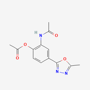 2-(Acetylamino)-4-(5-methyl-1,3,4-oxadiazol-2-yl)phenyl acetate