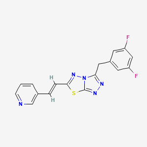 molecular formula C17H11F2N5S B11049624 3-(3,5-difluorobenzyl)-6-[(E)-2-(pyridin-3-yl)ethenyl][1,2,4]triazolo[3,4-b][1,3,4]thiadiazole 