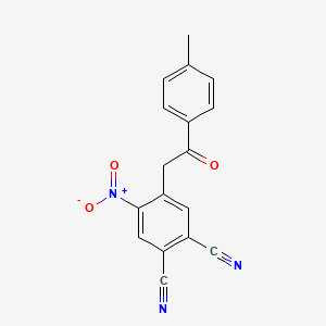 molecular formula C17H11N3O3 B11049641 4-[2-(4-Methylphenyl)-2-oxoethyl]-5-nitrobenzene-1,2-dicarbonitrile 