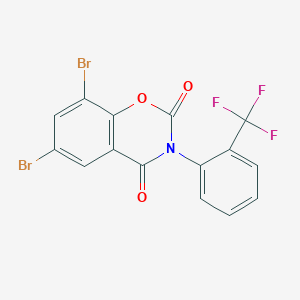 6,8-dibromo-3-[2-(trifluoromethyl)phenyl]-2H-1,3-benzoxazine-2,4(3H)-dione