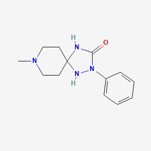 molecular formula C13H18N4O B11049659 8-Methyl-2-phenyl-1,2,4,8-tetraazaspiro[4.5]decan-3-one 