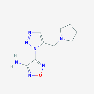 molecular formula C9H13N7O B11049663 1,2,5-Oxadiazol-3-amine, 4-[5-(1-pyrrolidinylmethyl)-1H-1,2,3-triazol-1-yl]- 