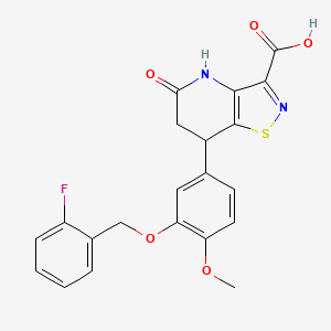 7-{3-[(2-Fluorobenzyl)oxy]-4-methoxyphenyl}-5-oxo-4,5,6,7-tetrahydroisothiazolo[4,5-b]pyridine-3-carboxylic acid