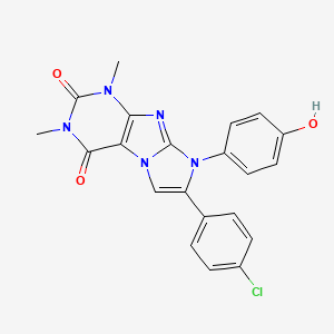 4-[7-(4-chlorophenyl)-1,3-dimethyl-2,4-dioxo-1,2,3,4-tetrahydro-8H-imidazo[2,1-f]purin-9-ium-8-yl]phenolate