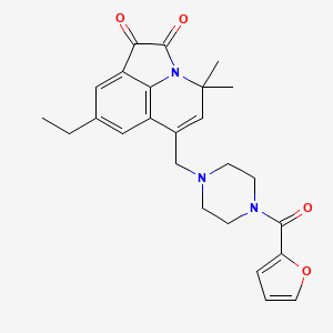 8-Ethyl-6-{[4-(2-furylcarbonyl)piperazino]methyl}-4,4-dimethyl-4H-pyrrolo[3,2,1-IJ]quinoline-1,2-dione