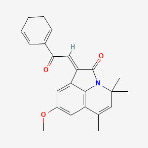 molecular formula C23H21NO3 B11049687 (1E)-8-methoxy-4,4,6-trimethyl-1-(2-oxo-2-phenylethylidene)-4H-pyrrolo[3,2,1-ij]quinolin-2(1H)-one 