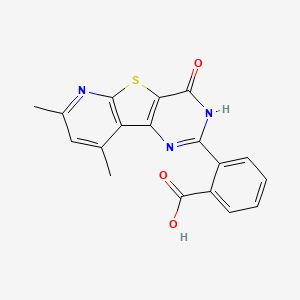 2-(11,13-dimethyl-6-oxo-8-thia-3,5,10-triazatricyclo[7.4.0.02,7]trideca-1(9),2(7),3,10,12-pentaen-4-yl)benzoic acid