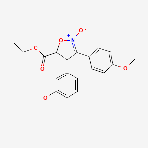 molecular formula C20H21NO6 B11049728 5-(Ethoxycarbonyl)-4-(3-methoxyphenyl)-3-(4-methoxyphenyl)-4,5-dihydroisoxazol-2-ium-2-olate 