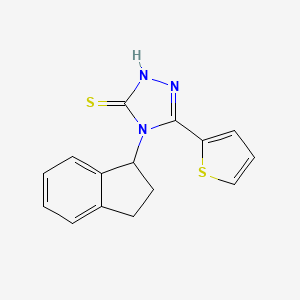 molecular formula C15H13N3S2 B11049736 Hydrosulfide, [4-(2,3-dihydro-1H-inden-1-yl)-5-(2-thienyl)-4H-1,2,4-triazol-3-yl]- 