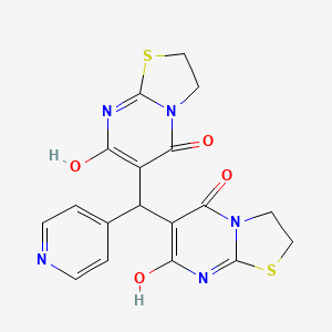 6,6'-(pyridin-4-ylmethanediyl)bis(7-hydroxy-2,3-dihydro-5H-[1,3]thiazolo[3,2-a]pyrimidin-5-one)