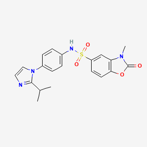 3-methyl-2-oxo-N-{4-[2-(propan-2-yl)-1H-imidazol-1-yl]phenyl}-2,3-dihydro-1,3-benzoxazole-5-sulfonamide