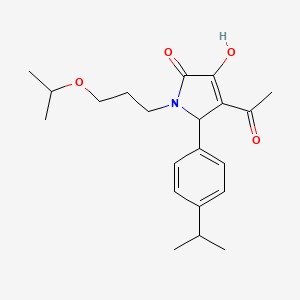 molecular formula C21H29NO4 B11049774 4-Acetyl-3-hydroxy-1-(3-isopropoxypropyl)-5-(4-isopropylphenyl)-1,5-dihydro-2H-pyrrol-2-one 