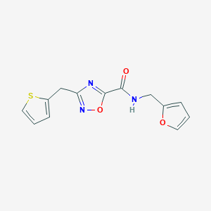 N-(furan-2-ylmethyl)-3-(thiophen-2-ylmethyl)-1,2,4-oxadiazole-5-carboxamide