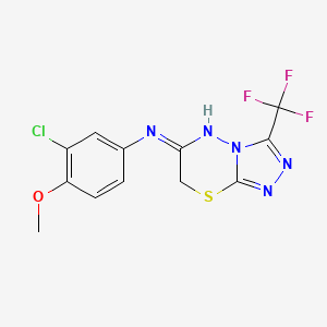 molecular formula C12H9ClF3N5OS B11049806 N-(3-chloro-4-methoxyphenyl)-3-(trifluoromethyl)-7H-[1,2,4]triazolo[3,4-b][1,3,4]thiadiazin-6-amine 