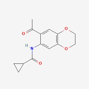 N-(7-acetyl-2,3-dihydro-1,4-benzodioxin-6-yl)cyclopropanecarboxamide