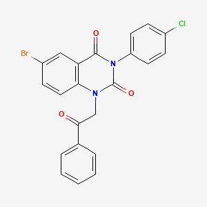 6-bromo-3-(4-chlorophenyl)-1-(2-oxo-2-phenylethyl)quinazoline-2,4(1H,3H)-dione