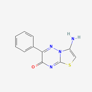 molecular formula C11H8N4OS B11049832 3-amino-6-phenyl-7H-[1,3]thiazolo[3,2-b][1,2,4]triazin-7-one 