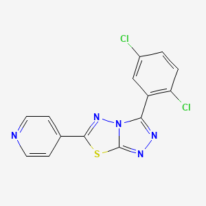 molecular formula C14H7Cl2N5S B11049850 4-[3-(2,5-Dichlorophenyl)-[1,2,4]triazolo[3,4-b][1,3,4]thiadiazol-6-yl]pyridine 