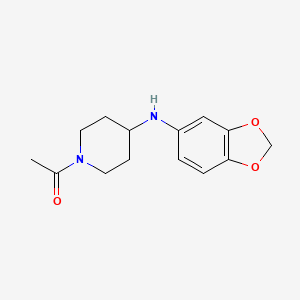 molecular formula C14H18N2O3 B11049854 1-[4-(1,3-Benzodioxol-5-ylamino)piperidin-1-yl]ethanone 