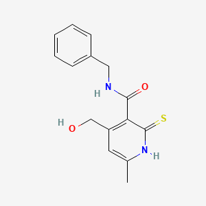 molecular formula C15H16N2O2S B11049858 N-benzyl-4-(hydroxymethyl)-6-methyl-2-thioxo-1,2-dihydropyridine-3-carboxamide 