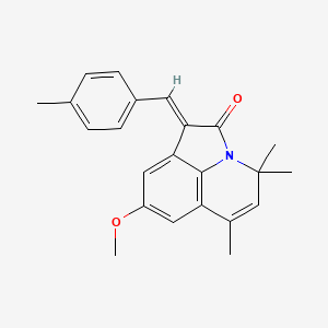 molecular formula C23H23NO2 B11049867 (1E)-8-methoxy-4,4,6-trimethyl-1-(4-methylbenzylidene)-4H-pyrrolo[3,2,1-ij]quinolin-2(1H)-one 