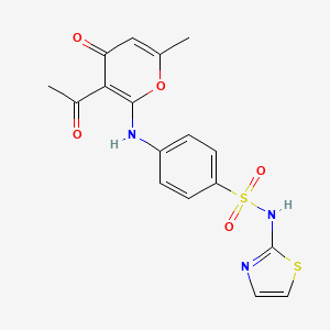 4-[(3-acetyl-6-methyl-4-oxo-4H-pyran-2-yl)amino]-N-(1,3-thiazol-2-yl)benzenesulfonamide