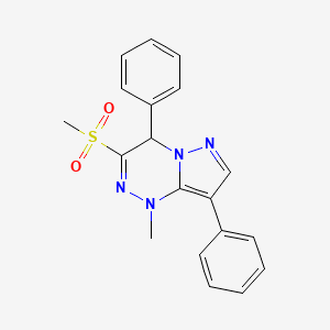 molecular formula C19H18N4O2S B11049889 1-Methyl-3-(methylsulfonyl)-4,8-diphenyl-1,4-dihydropyrazolo[5,1-c][1,2,4]triazine 