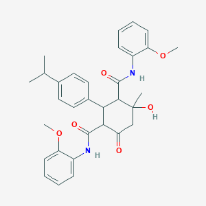 4-Hydroxy-N1N3-bis(2-methoxyphenyl)-4-methyl-6-oxo-2-[4-(propan-2-YL)phenyl]cyclohexane-13-dicarboxamide