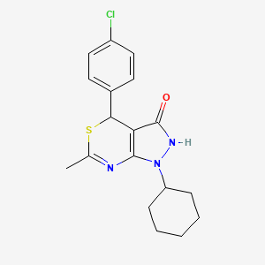 4-(4-chlorophenyl)-1-cyclohexyl-6-methyl-1,4-dihydropyrazolo[3,4-d][1,3]thiazin-3(2H)-one