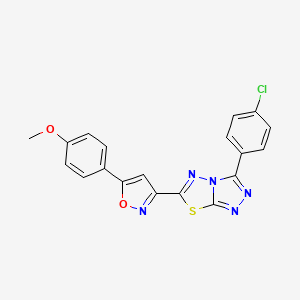 molecular formula C19H12ClN5O2S B11049942 3-(4-Chlorophenyl)-6-[5-(4-methoxyphenyl)-1,2-oxazol-3-yl][1,2,4]triazolo[3,4-b][1,3,4]thiadiazole 