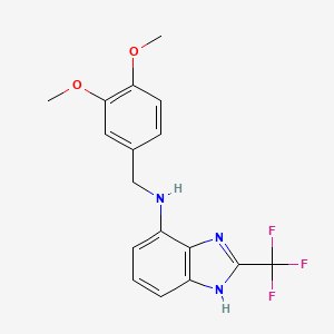 molecular formula C17H16F3N3O2 B11049944 N-(3,4-dimethoxybenzyl)-2-(trifluoromethyl)-1H-benzimidazol-7-amine 