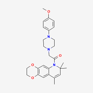 2-[4-(4-methoxyphenyl)piperazin-1-yl]-1-(7,7,9-trimethyl-2,3-dihydro[1,4]dioxino[2,3-g]quinolin-6(7H)-yl)ethanone