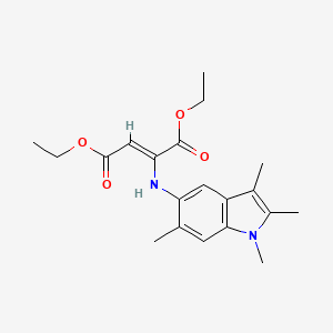 molecular formula C20H26N2O4 B11049972 diethyl (2Z)-2-[(1,2,3,6-tetramethyl-1H-indol-5-yl)amino]but-2-enedioate 