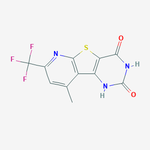 13-methyl-11-(trifluoromethyl)-8-thia-3,5,10-triazatricyclo[7.4.0.02,7]trideca-1(9),2(7),10,12-tetraene-4,6-dione