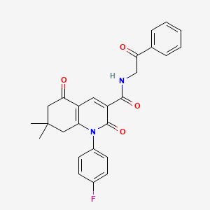 1-(4-fluorophenyl)-7,7-dimethyl-2,5-dioxo-N-(2-oxo-2-phenylethyl)-1,2,5,6,7,8-hexahydroquinoline-3-carboxamide