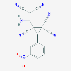 molecular formula C16H7N7O2 B11050037 2-(1-Amino-2,2-dicyanoethenyl)-3-(3-nitrophenyl)cyclopropane-1,1,2-tricarbonitrile 