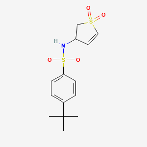 molecular formula C14H19NO4S2 B11050045 4-tert-butyl-N-(1,1-dioxido-2,3-dihydrothiophen-3-yl)benzenesulfonamide 