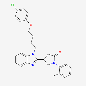 4-{1-[4-(4-chlorophenoxy)butyl]-1H-benzimidazol-2-yl}-1-(2-methylphenyl)pyrrolidin-2-one