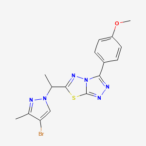 6-[1-(4-bromo-3-methyl-1H-pyrazol-1-yl)ethyl]-3-(4-methoxyphenyl)[1,2,4]triazolo[3,4-b][1,3,4]thiadiazole