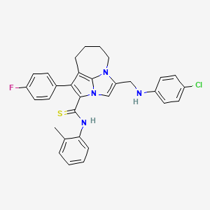 4-[(4-Chloroanilino)methyl]-1-(4-fluorophenyl)-N~2~-(2-methylphenyl)-5,6,7,8-tetrahydro-2A,4A-diazacyclopenta[CD]azulene-2-carbothioamide