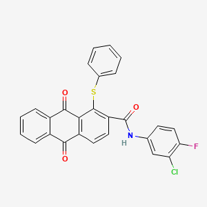 N-(3-chloro-4-fluorophenyl)-9,10-dioxo-1-(phenylsulfanyl)-9,10-dihydroanthracene-2-carboxamide