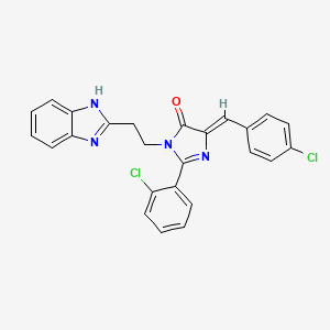 (5Z)-3-[2-(1H-benzimidazol-2-yl)ethyl]-5-(4-chlorobenzylidene)-2-(2-chlorophenyl)-3,5-dihydro-4H-imidazol-4-one