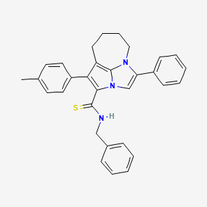 N-benzyl-1-(4-methylphenyl)-4-phenyl-5,6,7,8-tetrahydro-2a,4a-diazacyclopenta[cd]azulene-2-carbothioamide